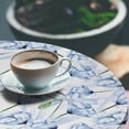 thumbnail image 3 of Ambesonne Floral Fitted Round Tablecloth, Blue Tender Romantic Flowers, 40"- 44" Diameter, Pale Sky Blue Green and White, 3 of 5