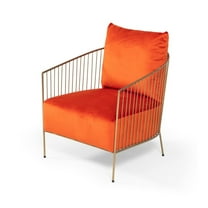 Modrest Loveland - Glam Orange Velvet Accent Chair