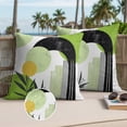 thumbnail image 3 of Boho Middle Century Outdoor Pillow Covers 26x26 Set of 2,Waterproof Patio Throw Pillowcase Protectors,Abstract Green Geometric Botanical Decorative Pillow Shams Cushion Covers for Seat Bed Couch Sofa, 3 of 8