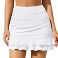 thumbnail image 2 of TODOZO Swim Skirts for Women 2025 Trendy Womens Swim Skirts with Tummy Control Swim Skirt Cover Up Solid Color Fashionable Casual Ruffle Edge Two Layer Triangular Short Skirt Swimming Pants White Xxl, 2 of 8