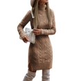 thumbnail image 5 of Suéter cálido de otoño e invierno largo ajustado de cuello alto para mujer de Europa y Estados Unidos, 5 of 5