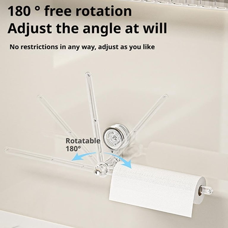 Multifunctional Suction Cup Hanging Rod - Adjustable Paper Towel Holder, No Drill Wall Mount For Kitchen & Bathroom
