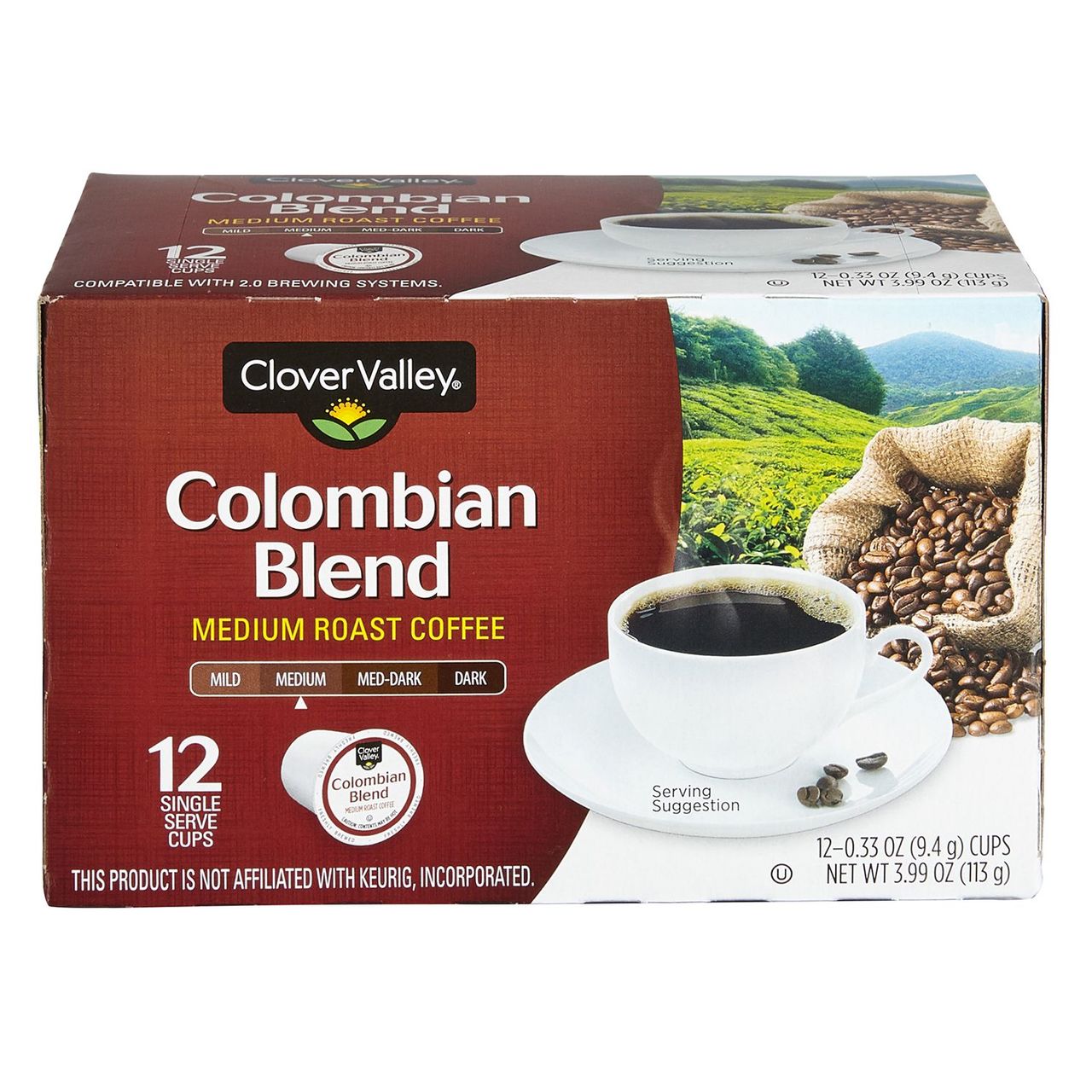 A Product of Clover Valley Colombian Blend Single Serve Cups 12 ct