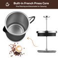thumbnail image 4 of Labymos 1L Stainless Steel French Press Coffee Maker with Foldable Handle, Ideal for Camping & Home Use, Rust-Resistant 304 Stainless Steel, Portable Design, Easy to Clean, Perfect for Rich Coffee, 4 of 5
