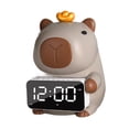 thumbnail image 2 of Figura de carpincho con tapa para caja de pañuelos, reloj despertador LED, altavoz Bluetooth, reloj de escritorio Marrón, 2 of 8