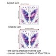 thumbnail image 4 of Adhesivos de pared con alas de ángel moradas, galaxia, mariposa y flor, 4 of 4