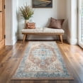 thumbnail image 4 of GLN Rugs Hopa - Indoor, Machine Washable Area Rug 2'6"x6'6" Turkish Brown Home Carpet, All Ages, 4 of 8