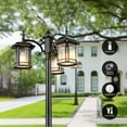 thumbnail image 3 of VIANIS Outdoor Lamp Post Light with Outlet 3-Head, Waterproof Outdoor Lamp Post Sconce, Anti-Rust Black Dusk to Dawn Street Light Pole for Garden, House, Doorway, Weather Resistant, 3 of 8