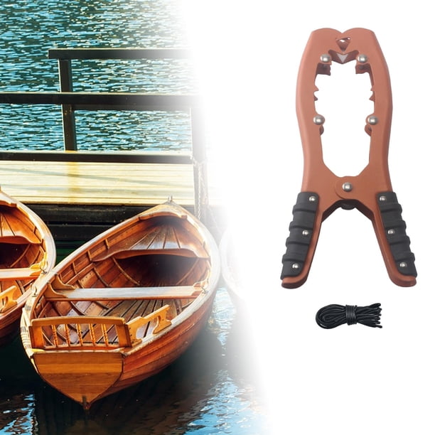 Abrazadera de cepillo para barcos, empuñadura de ancla con dientes, cuerda de 487cm, accesorios para Kayak, resistente Naranja Sharpla Pinza de cepillo