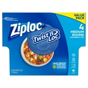 Ziploc Twist 'n Loc 32 oz Container, 4 Count