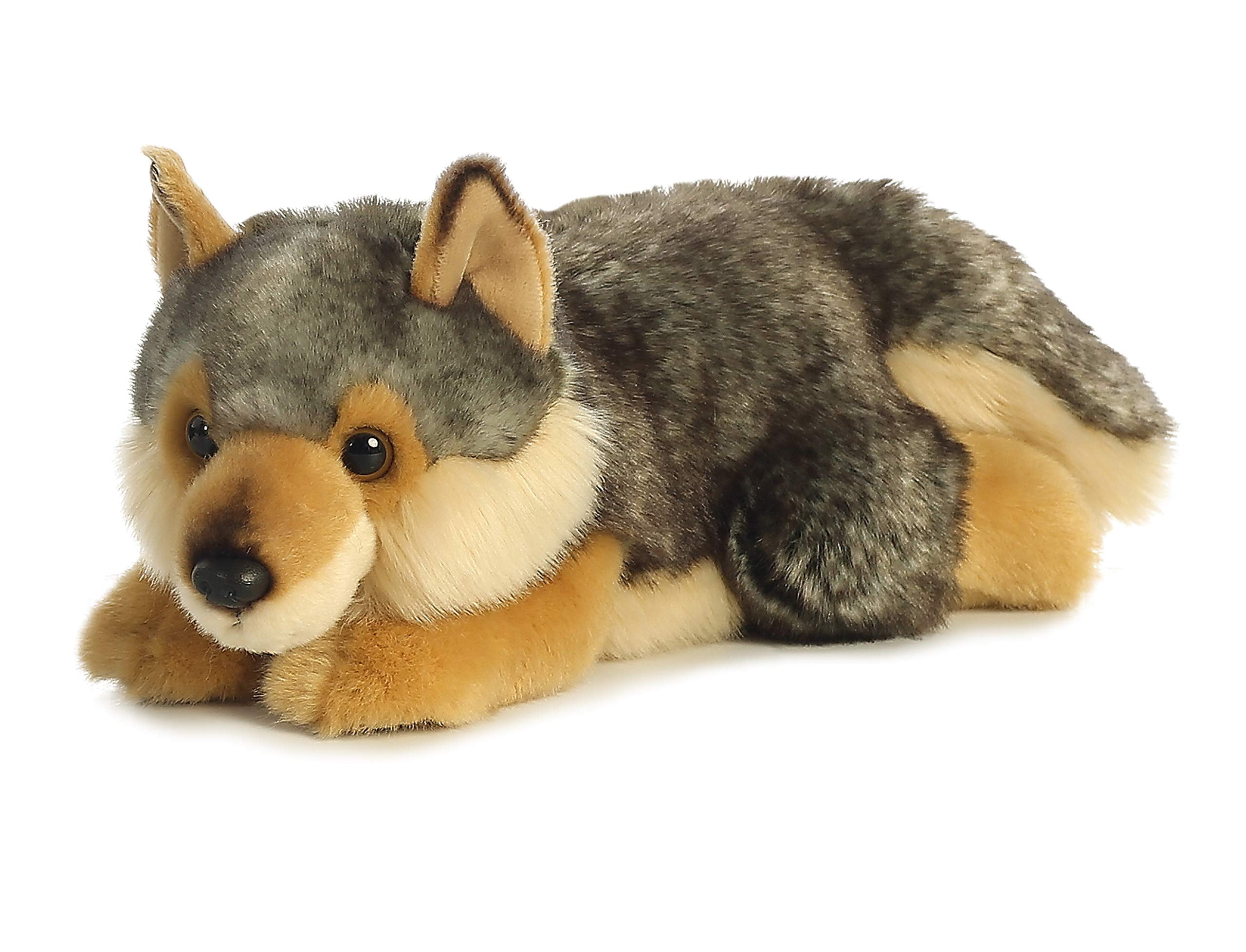 Collectable Soft Plush Toy Stuffed Wild Animal MiYoni Wolf Lying 11 inches 