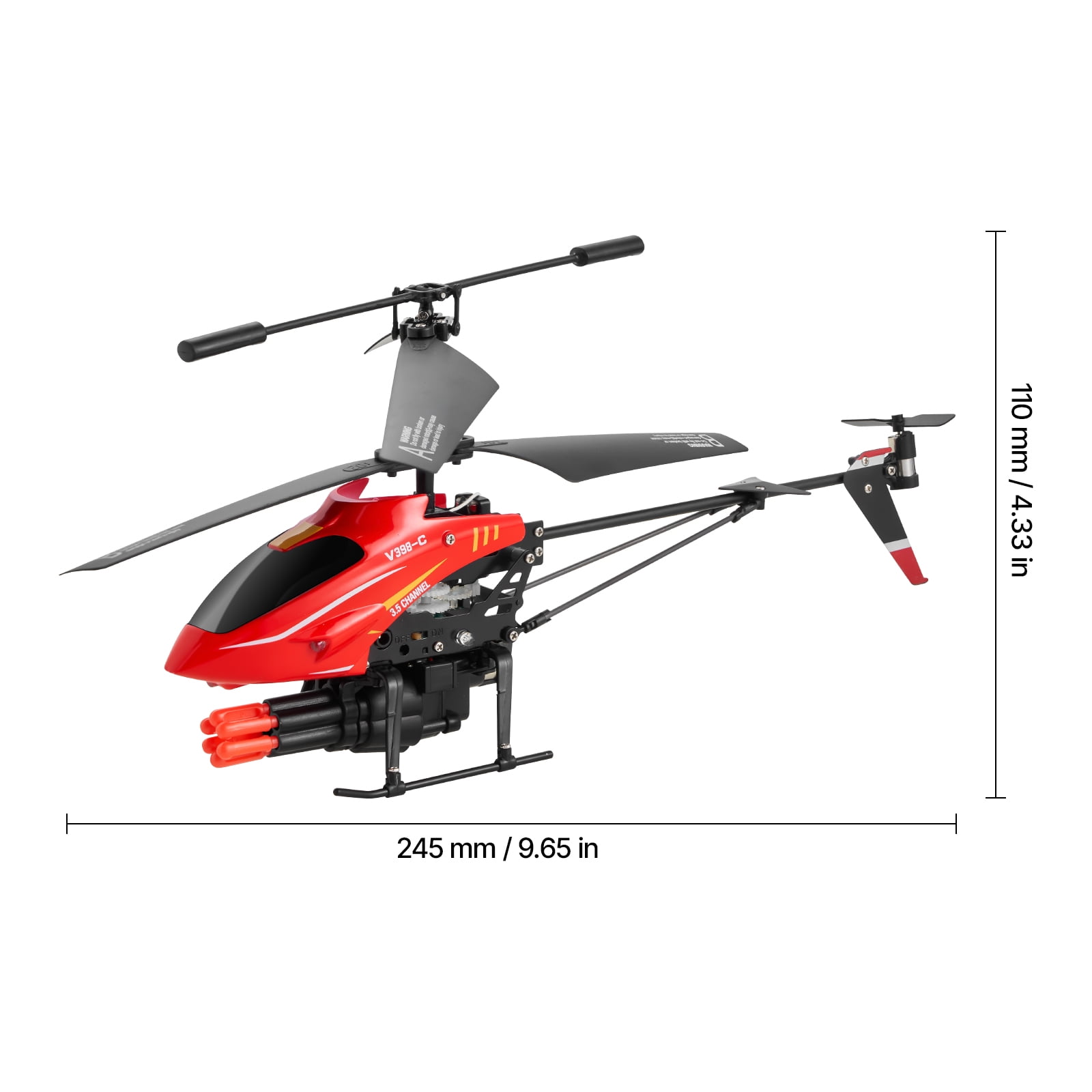 VEVOR RC Helicopter, 2.4GHz Flying Remote Control Helicopter with Shooting Mode, 3.5 Channel RC Airplane for Kid, Altitude Hold, One-Key Takeoff/Landing & LED Lights, Toys for Kids Ages 14 and up