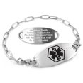 thumbnail image 1 of MedicEngraved Stainless Steel Custom Medical Alert Bracelet - 4mm Paperclip Link, 1 of 8