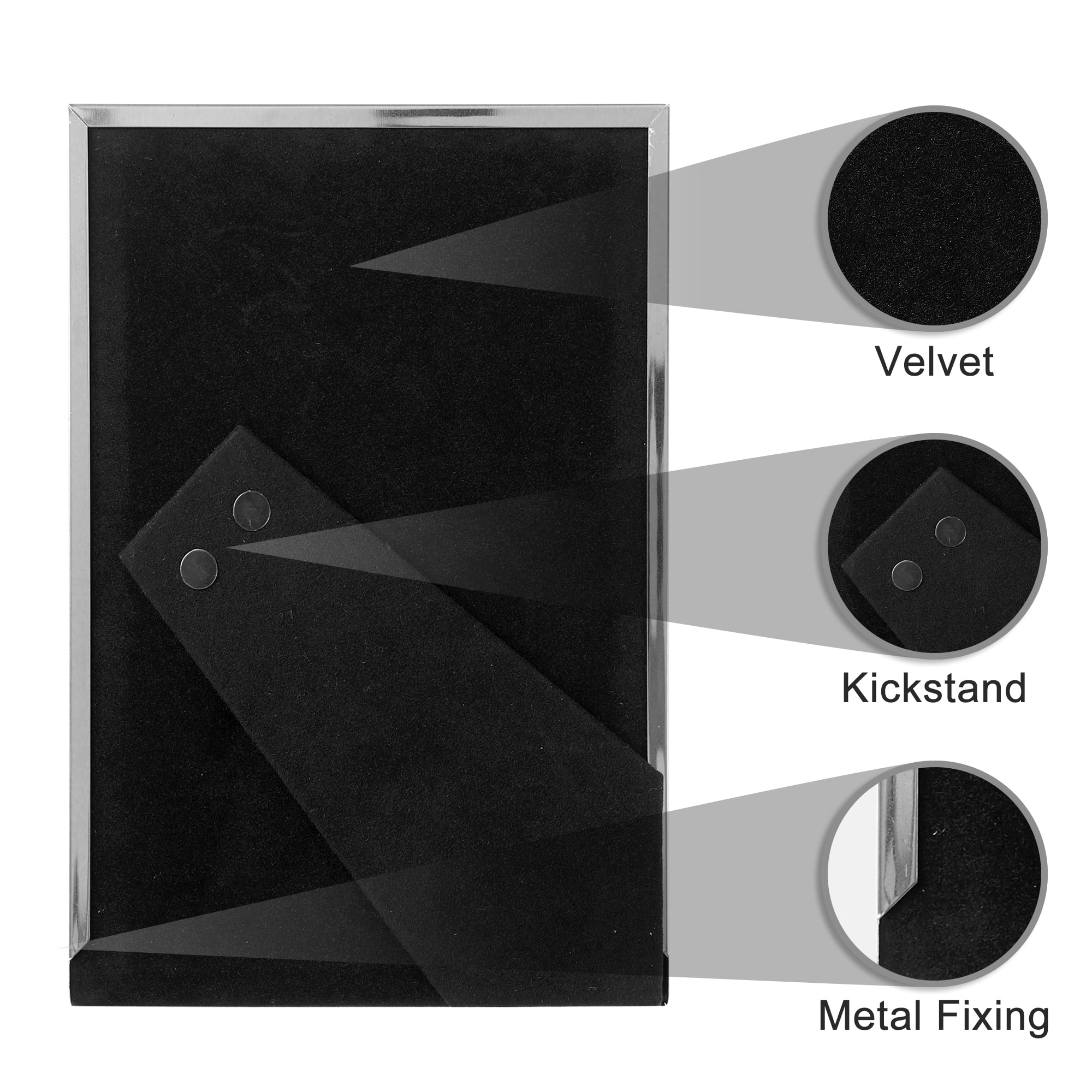 Unique Bargains Modern Picture Frame Brushed Aluminum Metal Photo Frame Gold 5x7 Silver/Gold 4x6