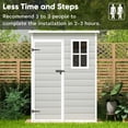thumbnail image 4 of Patiowell 5x3 Plastic Shed for Outdoor Storage, Resin Outdoor Storage Shed-Perfect to Store Patio Furniture, Grey & White, 4 of 8
