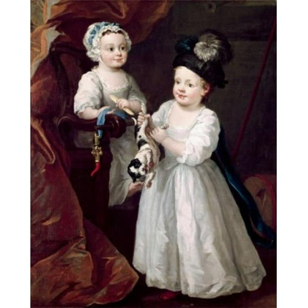 Posterazzi SAL2622047 Lord Gris & Dame Marie Ouest comme Enfants William Hogarth 1697-1764 Britannique Washington Université Galerie d'Art St Affiche Impression - 18 x 24 Po.