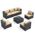 thumbnail image 5 of MRUAKA 7 Pieces Patio Conversation Set, Outdoor Sectional PE Rattan Wicker Furniture Seat,Khaki, 5 of 8