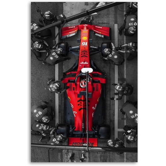 Raceway Canvas Wall Art Charles Leclerc F1 Canvas Art Poster And Wall Art Picture Print Modern Family Bedroom Canvas Wall Decor Posters 12x16 inches Unframed