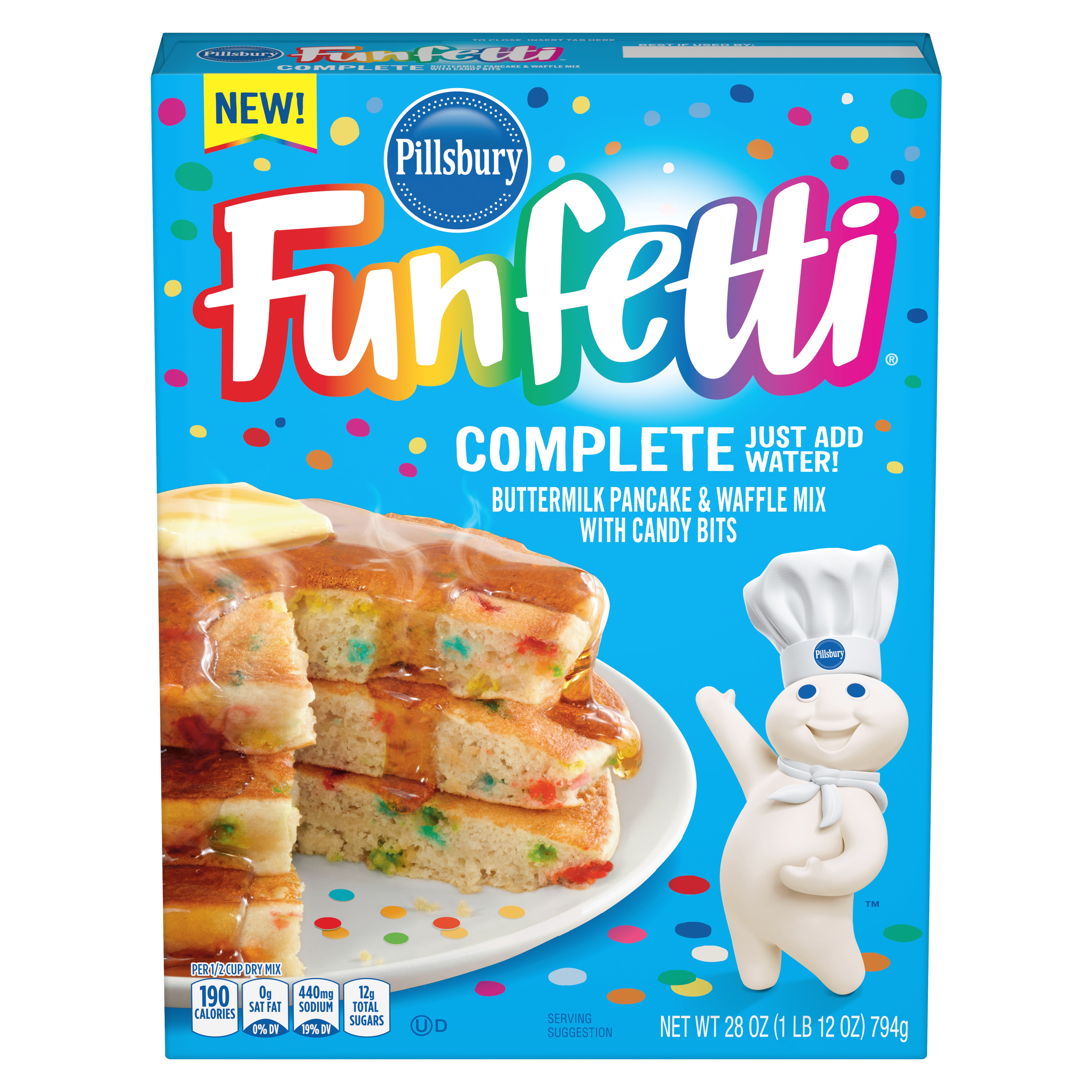 PILLSBURY 28 OUNCE FUNFETTI BUTTERMILK WITH CANDY BITS PANCAKE/WAFFLE