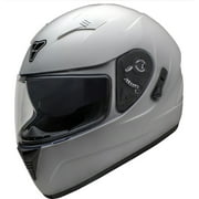 Pilot Motosport ST-17 Full Face Motorcycle Helmet - SILVER, XS (ECE/DOT Certified)