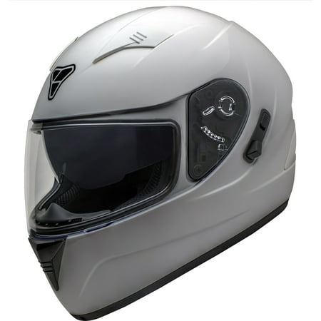 Pilot Motosport ST-17 Full Face Motorcycle Helmet - SILVER, XS (ECE/DOT Certified)