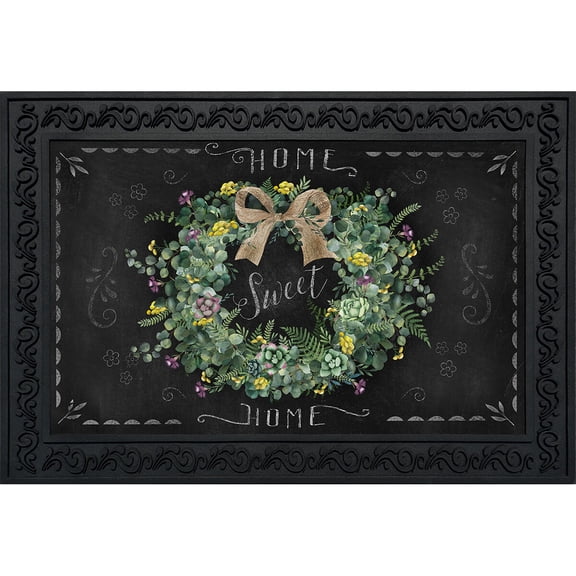 Briarwood Lane Everyday Doormat 30x18 Indoor Outdoor Home Sweet Home Wreath Doormat