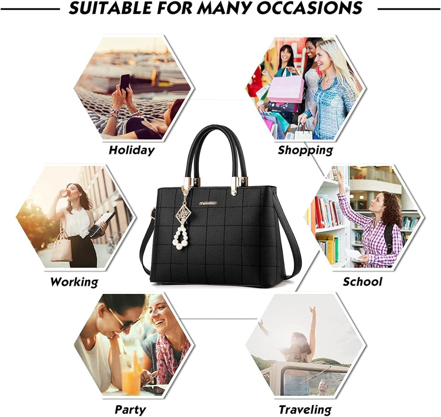Tote Bags Soft PU Leather Purses and Handbags for Women Handle Bag Shoulder Satchel Bags with Multi-Pocket
