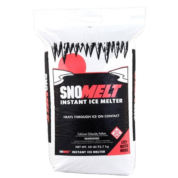SnoMelt 50 lbs Sac à Granulés de Chlorure de Calcium