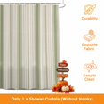 thumbnail image 3 of Sage Green Striped Shower Curtains for Bathroom, Modern Minimalist Stripes Farmhouse Waterproof Fabric Shower Curtain, Decorative Bathroom Curtain for Bathtub, 36"x72", No Hooks Included, 3 of 9