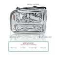 thumbnail image 3 of Spec-D Tuning Chrome Headlights Compatible with 2005-2007 Ford F250 F350 F450 F550 Super Duty, 2005 Excursion, L+R Pair Head Lights Lamps Assembly, 3 of 6