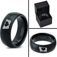 thumbnail image 4 of Tungsten Montana The Treasure State Heart Band Ring 8mm Men Women Comfort Fit Black Dome Polished, 4 of 4