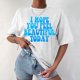thumbnail image 2 of Mujeres Casual Over Size Carta Impresión Cuello Redondo Manga Corta Suelta Top Pullover Blusa Camisetas Fridja bn5334, 2 of 9