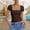 Brown, variant on Msgweeeg Womens Tops Short Sleeve Women’s Clothing Square Neck Stretchy Slim Fit Breathable Comfy Women Tshirt for Summer and Hot Weather