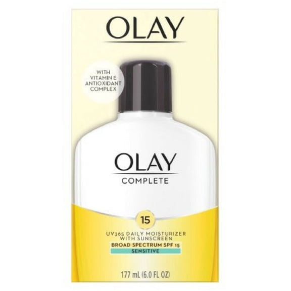 OLAY Complete UV Daily Moisturizer SPF 15, Sensitive Skin, 6 oz (Pack of 2)
