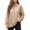 Khaki, variant on Vivianyo HD Women's Half Zip Sweatshirt, Longline Long Sleeve Pullover, Fall Marled Knit Top for Daily Outings and Casual Lounging, Sizes S-3XL