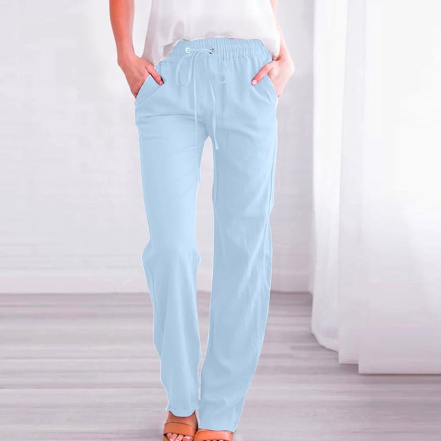 Babysbule Mode Femmes Pantalons Droits Décontractés Couleur Unie Imprimé Citrouille Pantalons Larges Droits