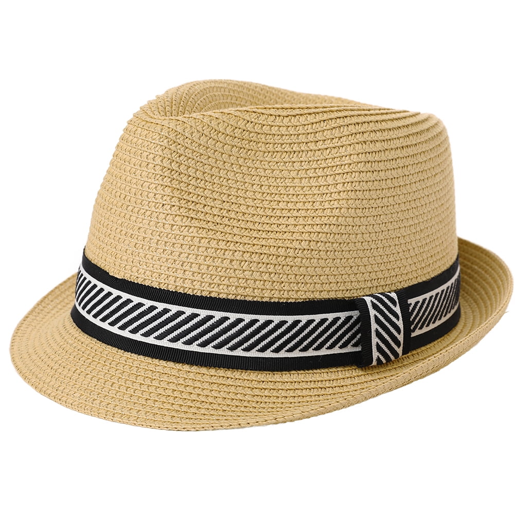 Comhats Mens Sun Hats Fedora Trilby Straw Summer Hats Panama Beach