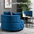 thumbnail image 4 of Luxurious Velvet Tufted Round Accent Chair with Plush Pillows for Living Room and Bedroom, Oversized Barrel Chair (Blue), 4 of 5