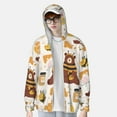 thumbnail image 3 of Pofeuu Cute Bee Honey Jar Hive Bear Print Sun Protection Outdoor Lightweight Full Zip UV Cooling Hoodie Long Sleeve Summer Clothing for Outdoor Hiking-Large, 3 of 5