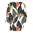 thumbnail image 6 of Plus Size Tops for Women Asymmetrical Square Neck with Button Detail Short Sleeve T-shirts Dressy Casual (2XL, Green-Leaves), 6 of 7