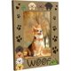 thumbnail image 1 of Marco de fotos de madera para perros, soporte para fotos de exhibición, 4 x 6, para montaje en pared, con estampado de huellas de patas, color marrón, soporte para póster, para galería de pared,, 1 of 8