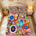 thumbnail image 5 of meiyoeat Vibrant Floral King Sheets For Men Women,Multicolor Pattern Bedding,Rainbow,4-Piece1 Flat Sheet, 1 Fitted Sheet and 2 Pillowcases, 5 of 6