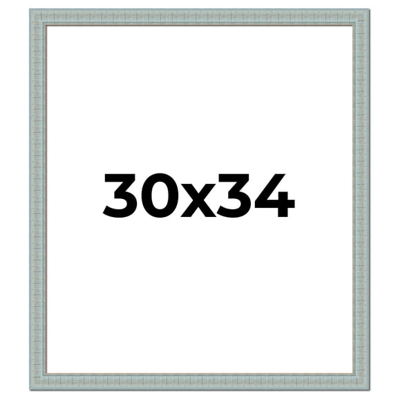 30x34 Frame Blue Teal Distressed Solid Wood Picture Frame | 1.625 Inch Moulding Width | Sonoma Blue