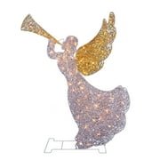 46 lighted glitter sequin 3 d angel with trumpet christmas outdoor decoration clear - Christmas Angel Decorations 46 lighted glitter sequin 3 d angel with trumpet christmas outdoor decoration clear - Christmas Angel Decorations