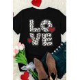 thumbnail image 3 of ABPHQTO Camiseta negra con estampado LOVE Heart con tachuelas para mujer, 3 of 5