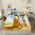 thumbnail image 1 of Garfield Drap-Housse Chat Enfants Draps en Polyester Couverture Dessin Animé Élastique Mignon Rêve Impression Numérique Literie, 1 of 6