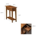 thumbnail image 4 of Leick Home 9017-MED One Drawer Narrow Side Table with Shelf, Medium Oak, 4 of 13