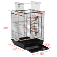 thumbnail image 3 of Alden Design 22.8"H Metal Open Top Cage Bird Cage with Play Top Stand, Black, 3 of 8