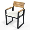thumbnail image 3 of 6 Pieces Outdoor Patio Dining Set, Outdoor Acacia Wood Table and Chairs Set with Bench for Garden & Poolside, Beige, 3 of 10
