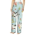 thumbnail image 3 of Disketp Cute Cows Print Women'S Comfy Pajama Pants Casual Drawstring Palazzo Lounge Wide Leg Pants, 3 of 9